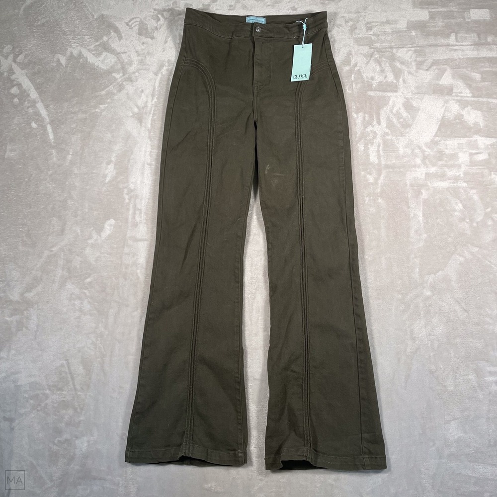 NEW Revice Women's Jeans Rollergirl Flares Casual Boho 31 Green